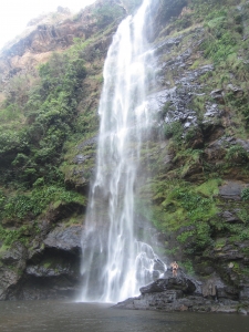 Standing underneath the highest waterfall in West Africa!